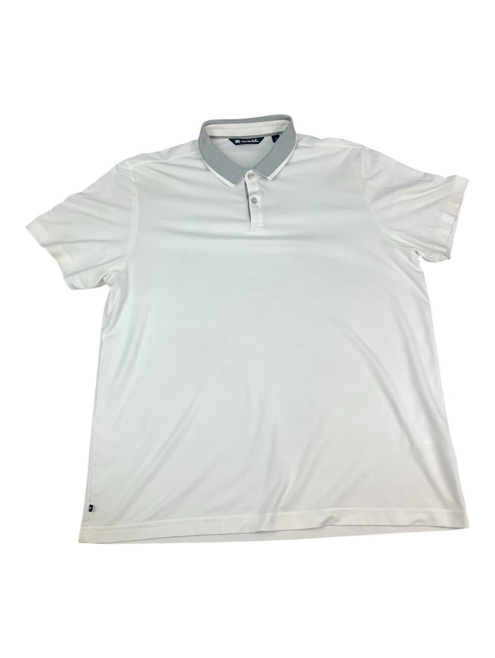 Travis Mathew Performance Golf Polo Shirt, White, Slim Fit, Men’s Size XXL